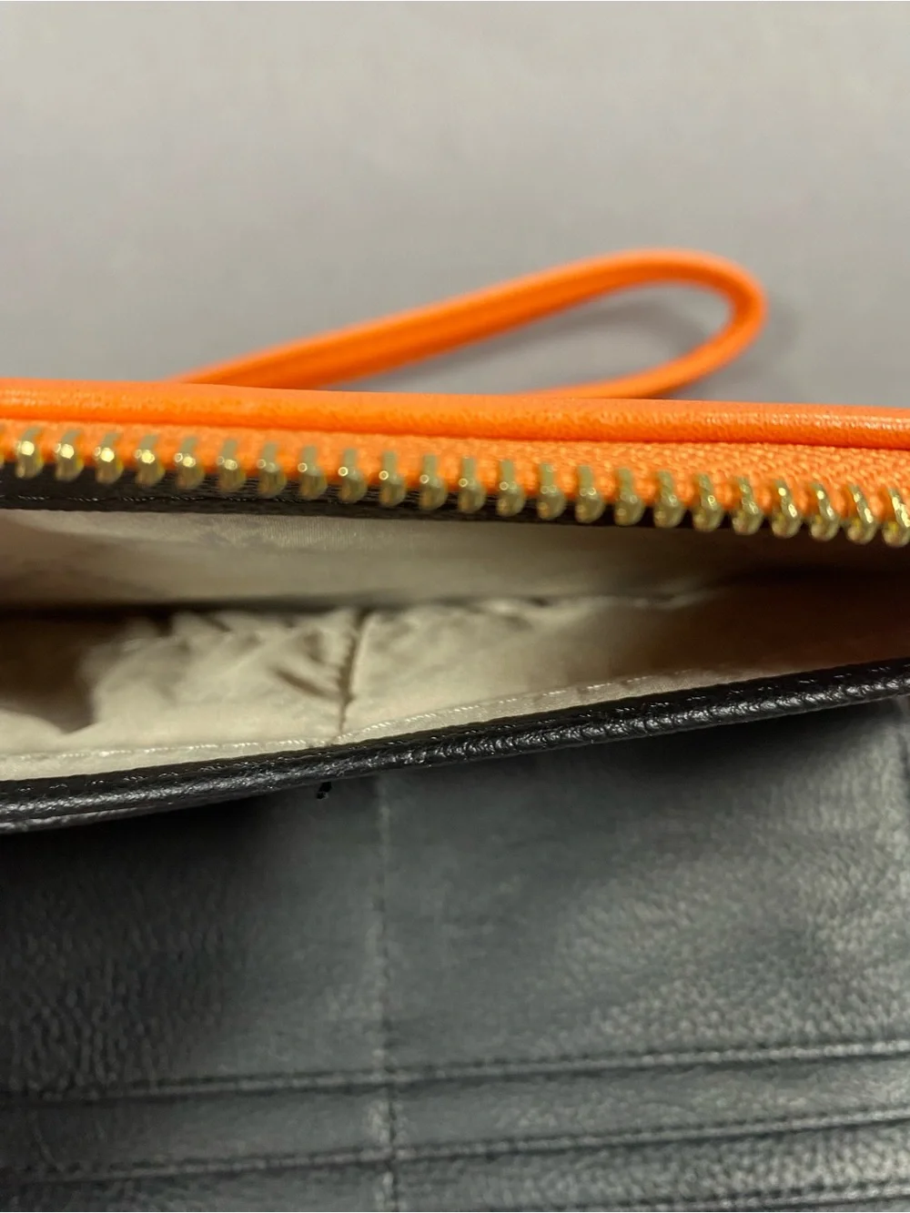 Steve Madden Orange Wristlet with Gold Bar
